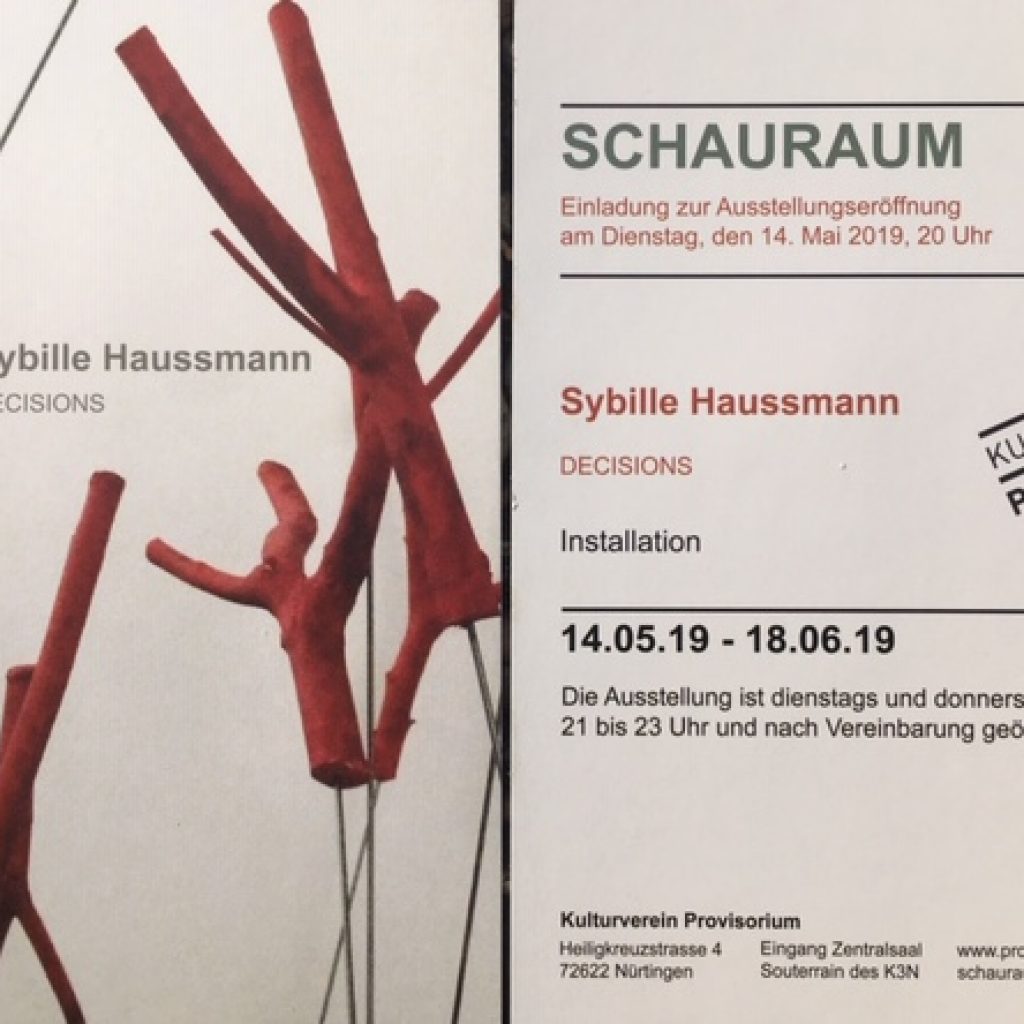 Di, 14.05. – Di, 16.06.19//Sybille Haussmann